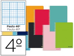 Cuaderno espiral Liderpapel Smart 4º tapa blanda 80h 60g rayado nº46 colores surtidos
